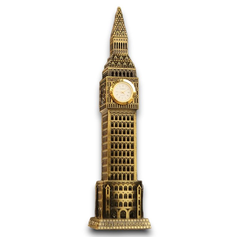 GENERICO - RELOJ DE MESA  METALICO BIG BEN  DECORACIÓN 16 CMS  AK54