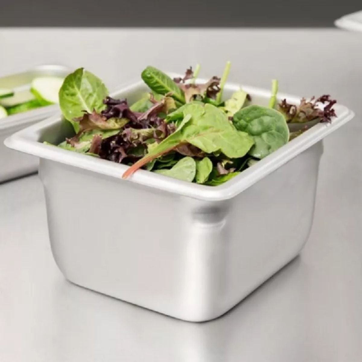 U BUY - Pack 6 Deposito Gastronomico Acero 16 Cm X 26 Cm Con Tapa