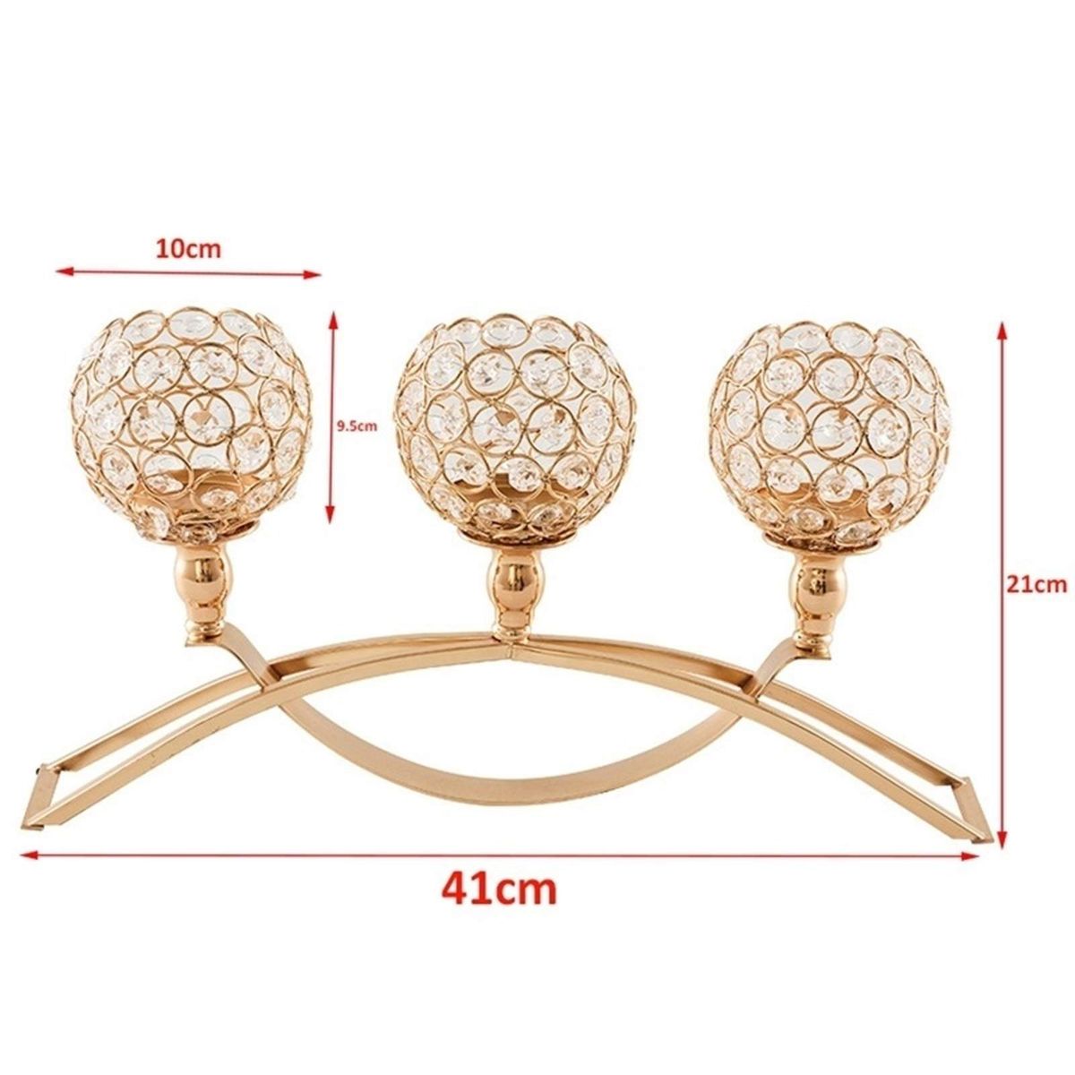 VATYERTY - Candelabros de cristal de 3 brazos  cuencos candelabros candelitas oro