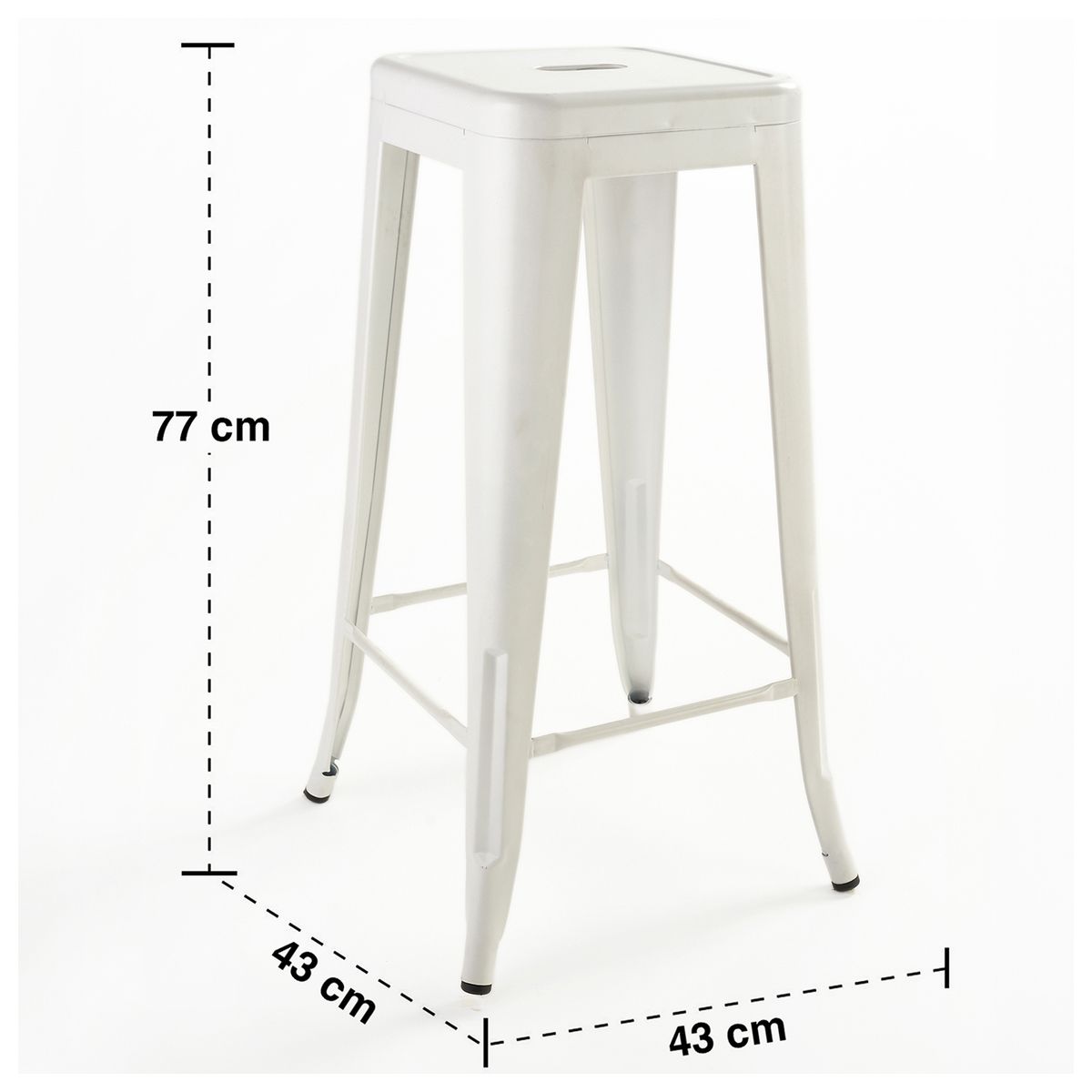 NOVAHUS - Piso de Bar Metal Tolix Blanco