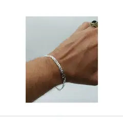 GENERICO - Pulsera Hombre Ojo De Tigre Plata Italiana 925