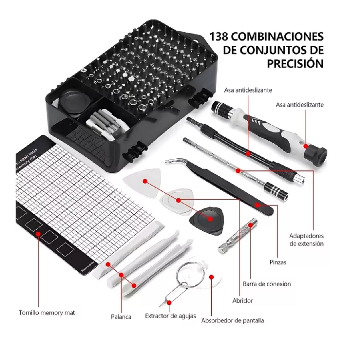 GENERICO - Set Destornilladores Precisión Magnéticos 138 En 1 + Estuche