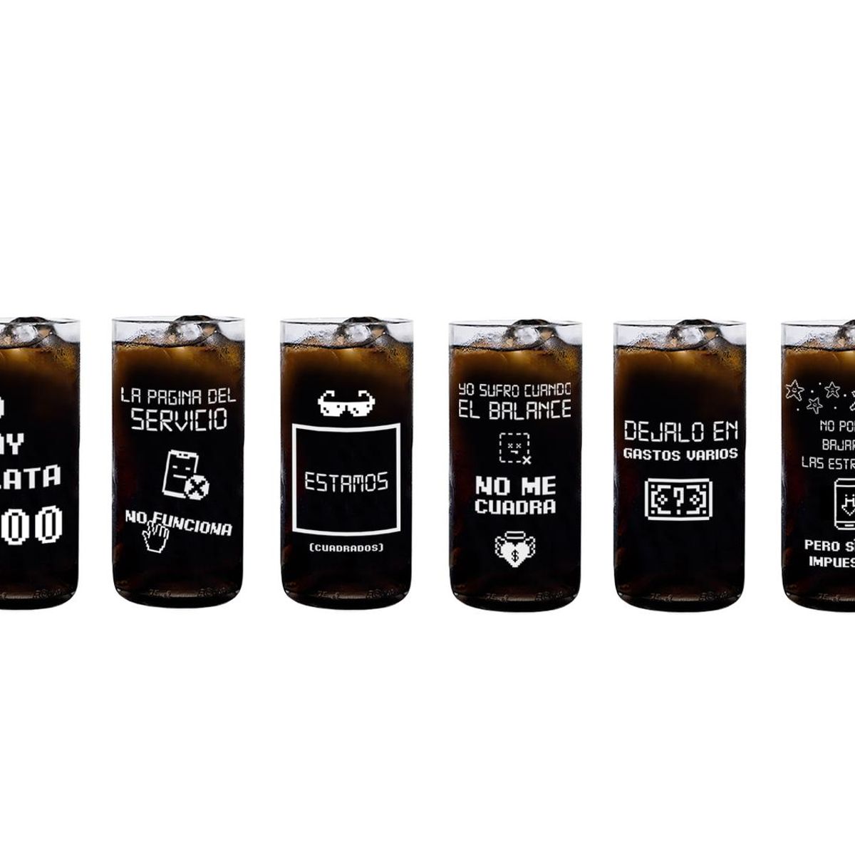 GREEN GLASS - Contadores - Juego de 6 Vasos