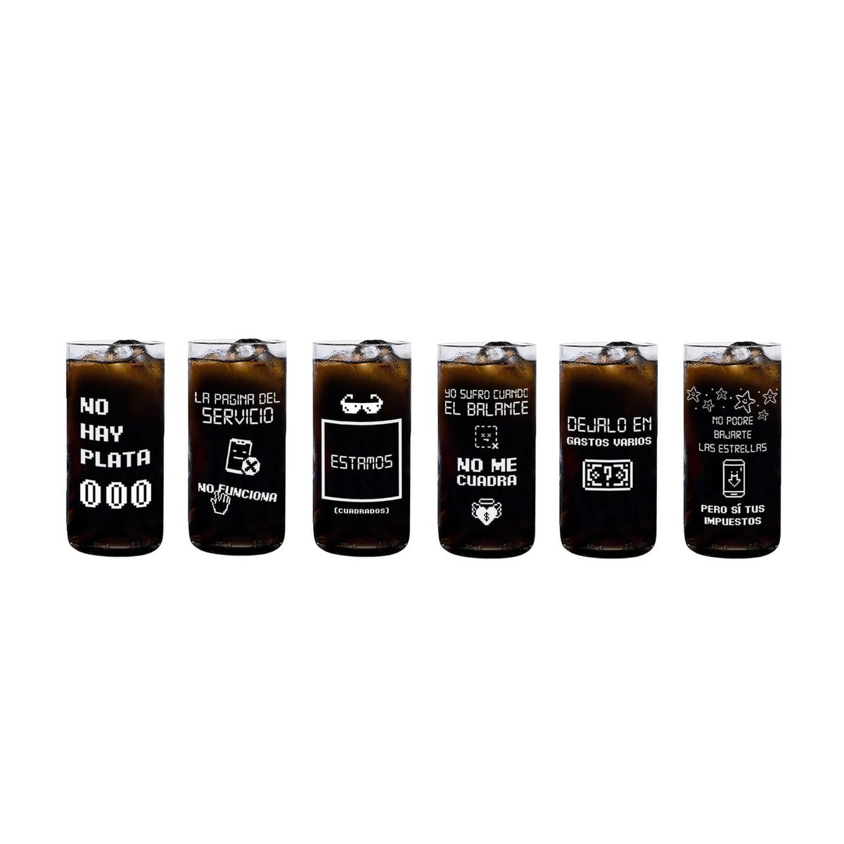 GREEN GLASS - Contadores - Juego de 6 Vasos