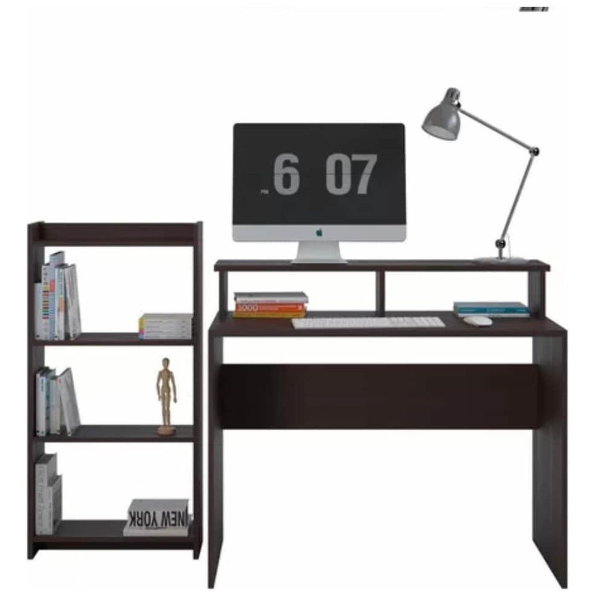 IMPORTCLICK - Kit Escritorio Repisa Mas Estante Madera