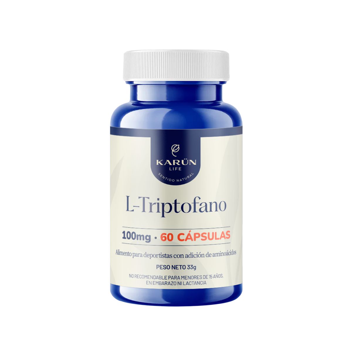 KARUNLIFE - L Triptófano 60 Cápsulas 100 mg Descanso -Buen Dormir Karun Life