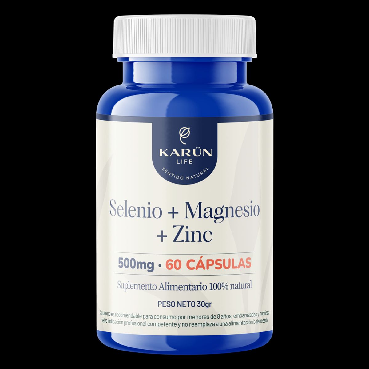 KARUNLIFE - Selenio + Magnesio + Zinc 500 Mg 60 Capsulas