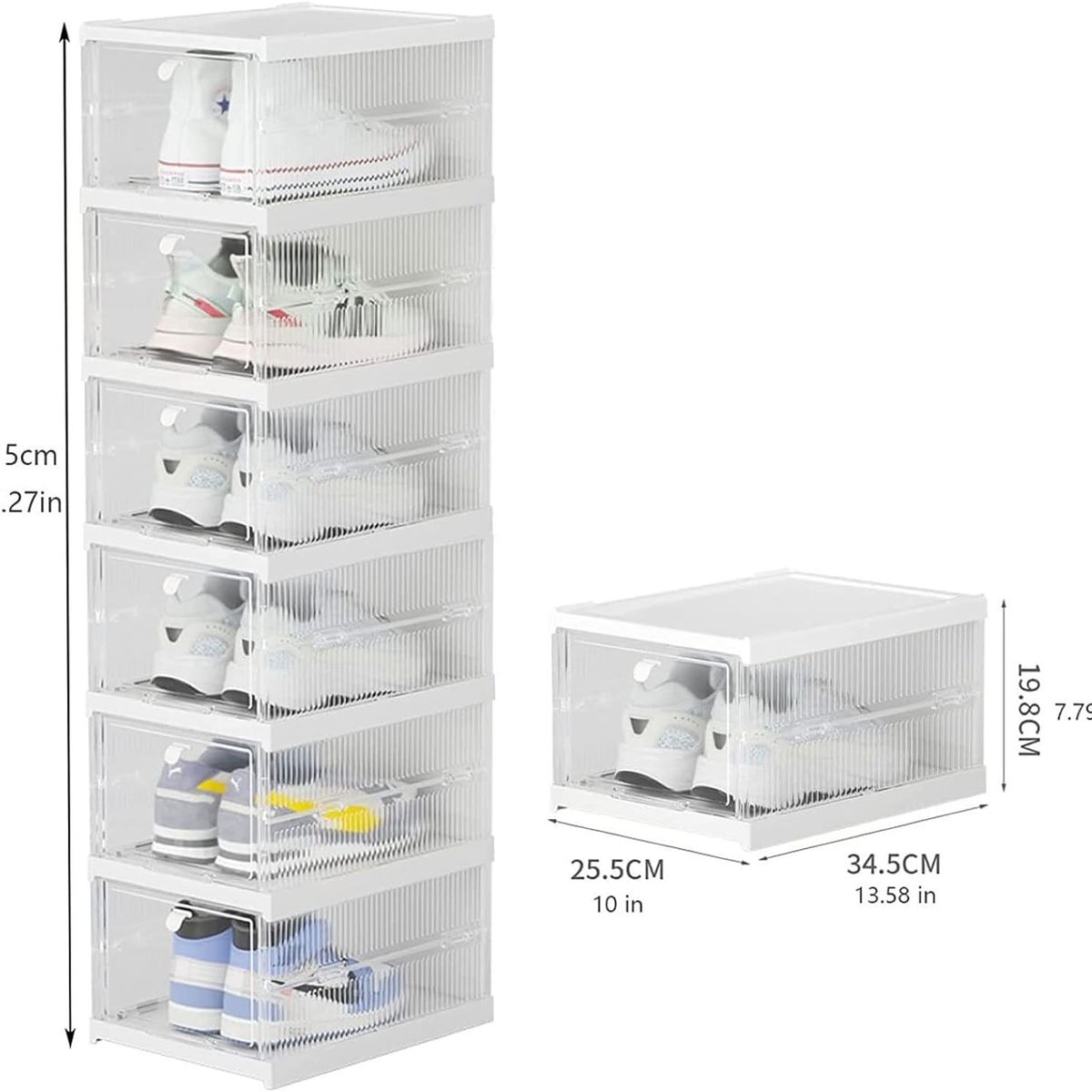 GENERICO - Pack 6 Organizador De Zapatos Caja Organizadora Transparente