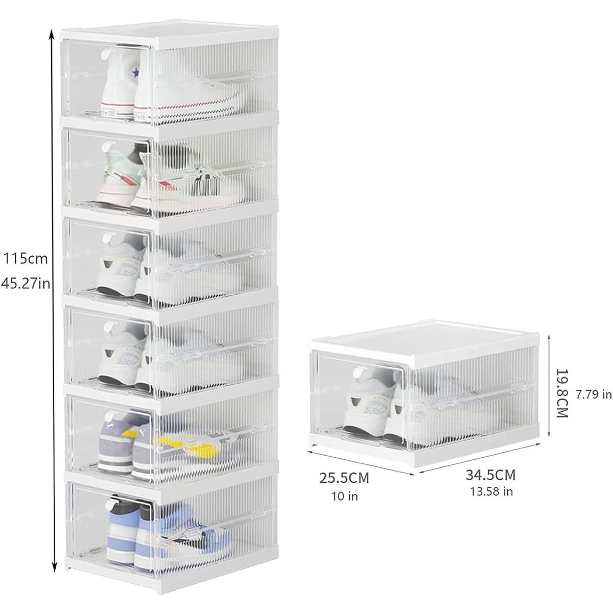 GENERICO - Pack 6 Organizador De Zapatos Caja Organizadora Transparente