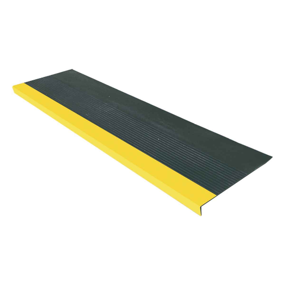 QRUBBER - Grada estriada 121cm *32cm *4mm Negro/Amarillo QRubber