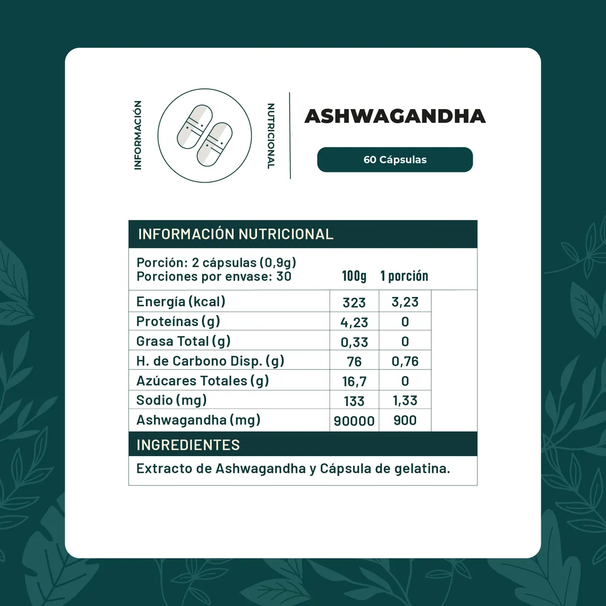 KARUNLIFE - Ashwagandha 450mg 60 cápsulas Karun Life