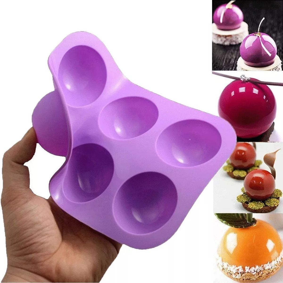 GENERICO - Molde De Silicona Diseño Media Esfera.