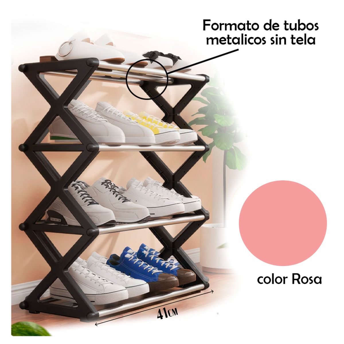 IRM - Zapatero Organizador de zapatos Repisa Rack Color Rosa