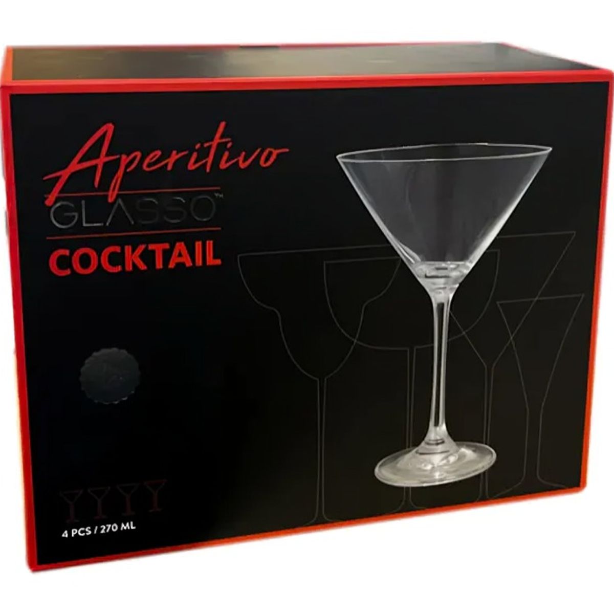 GLASSO - SET 4 COPAS MARTINI GLASSO