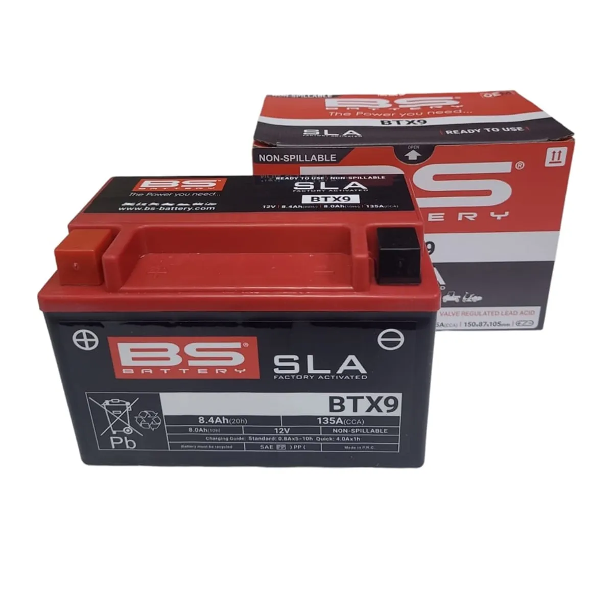 GENERICO - Batería Moto BTX9 - YTX9 - HTX9 BS BATTERY