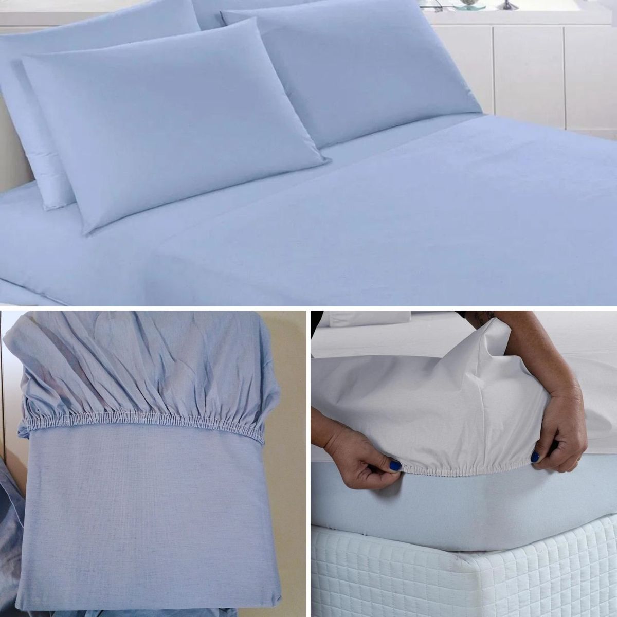 TEKA - Juego de Sabanas 4 Piezas 2 Plazas DIAMANTE AZUL