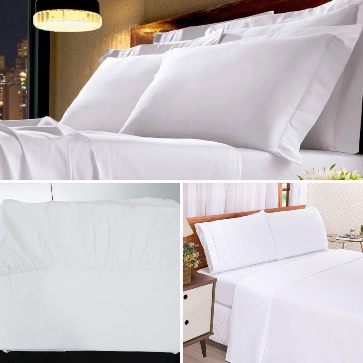 TEKA - Juego de Sabanas 4 Piezas 2 Plazas FLORENCIA BLANCO