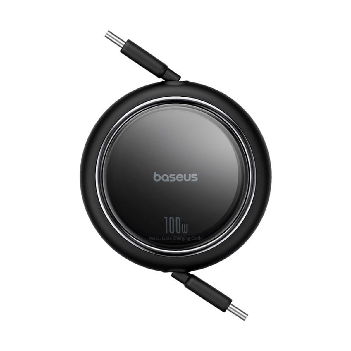 BASEUS - Cable Retráctil Bidireccional Baseus Tipo C a Tipo C de 1 m 100W Negro