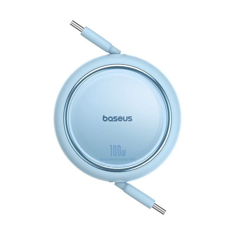 BASEUS - Cable Baseus Retráctil Tipo C Bidireccional 100W Azul