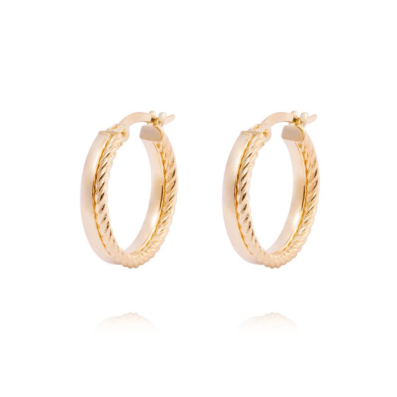 JB JOYAS BARON - Aros de Oro 18kt Argolla Cadeneta