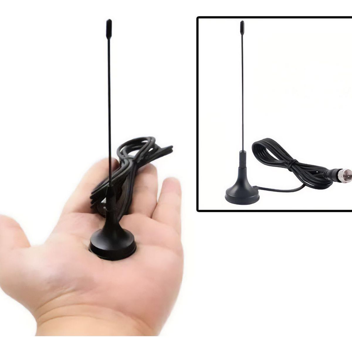 GEN - Antena Tv Digital Interior Señal Abierta Coaxial Hd - Negro