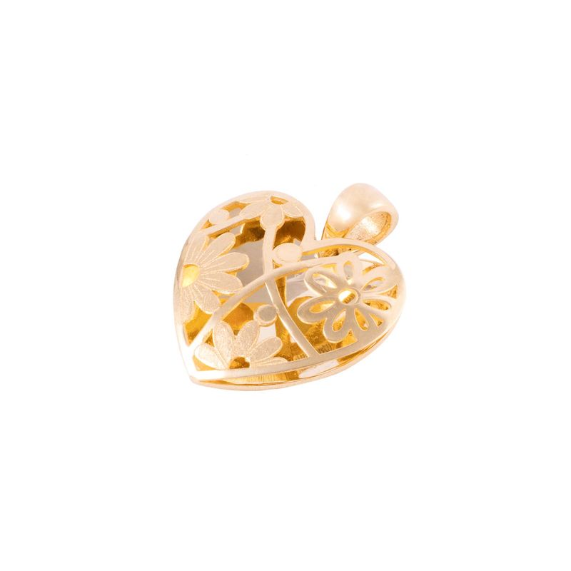 JB JOYAS BARON - Colgante de oro 18kt Corazón con Flores