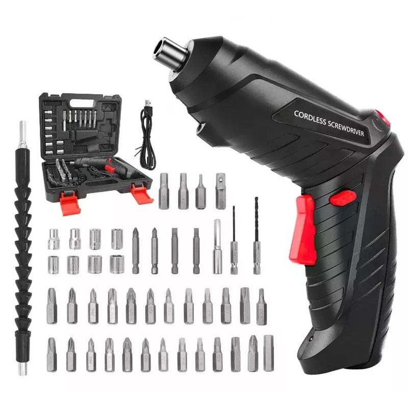 GENERICO - Destornillador electrico inalambrico para el hogar de 3.4V 47 Piezas