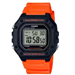 CASIO - Reloj Hombre W-218H-4B2VDF Orange Edition - Naranjo