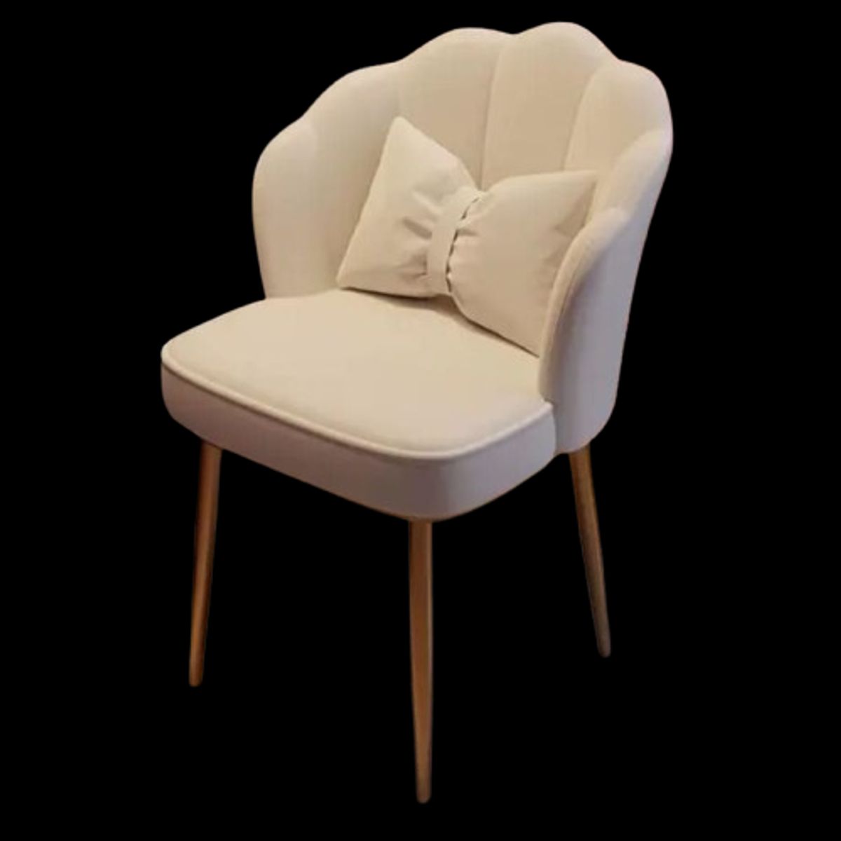 HABITA2 CHILE - Sitial Fancy terciopelo base Dorada - Beige