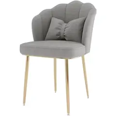 GENERICO - Sitial Fancy terciopelo base Dorada - Gris