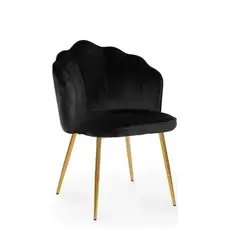 GENERICO - Sitial Fancy terciopelo base Dorada - Negro