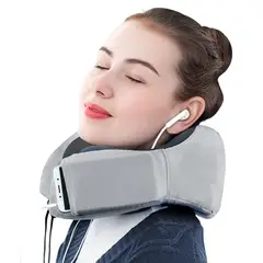 CRUSEC - Almohada Viajera Masajeadora Cojín de Cuello Eléctrico USB