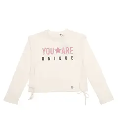 BUBBLE GUMMERS - Polera Manga Larga Niña Bubblegummers Lilly Crema