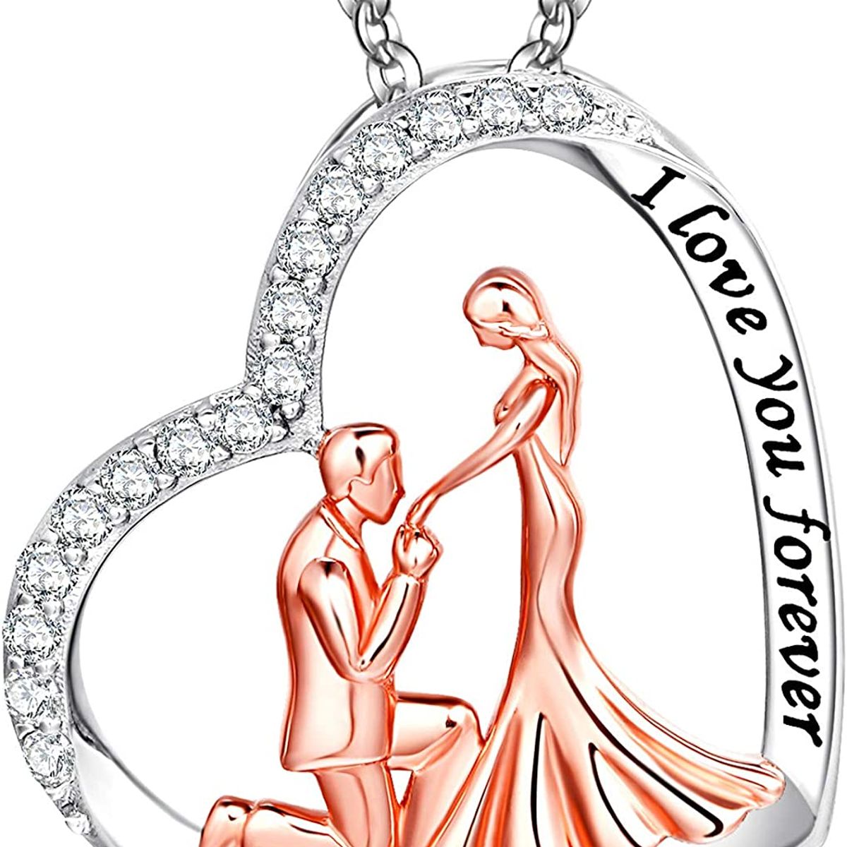 GENERICO - Collar pareja enamorados aniversario plata 925