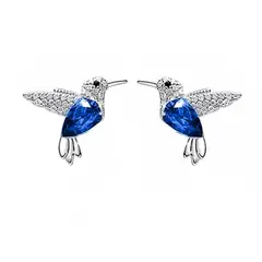 GENERICO - Aros Colibrí plata 925 joya juvenil mujer