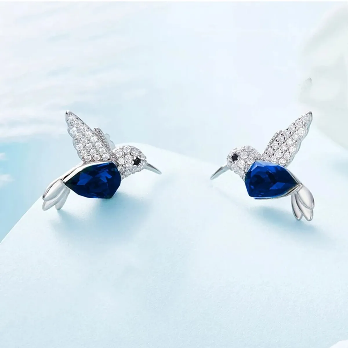 GENERICO - Aros Colibrí plata 925 joya juvenil mujer