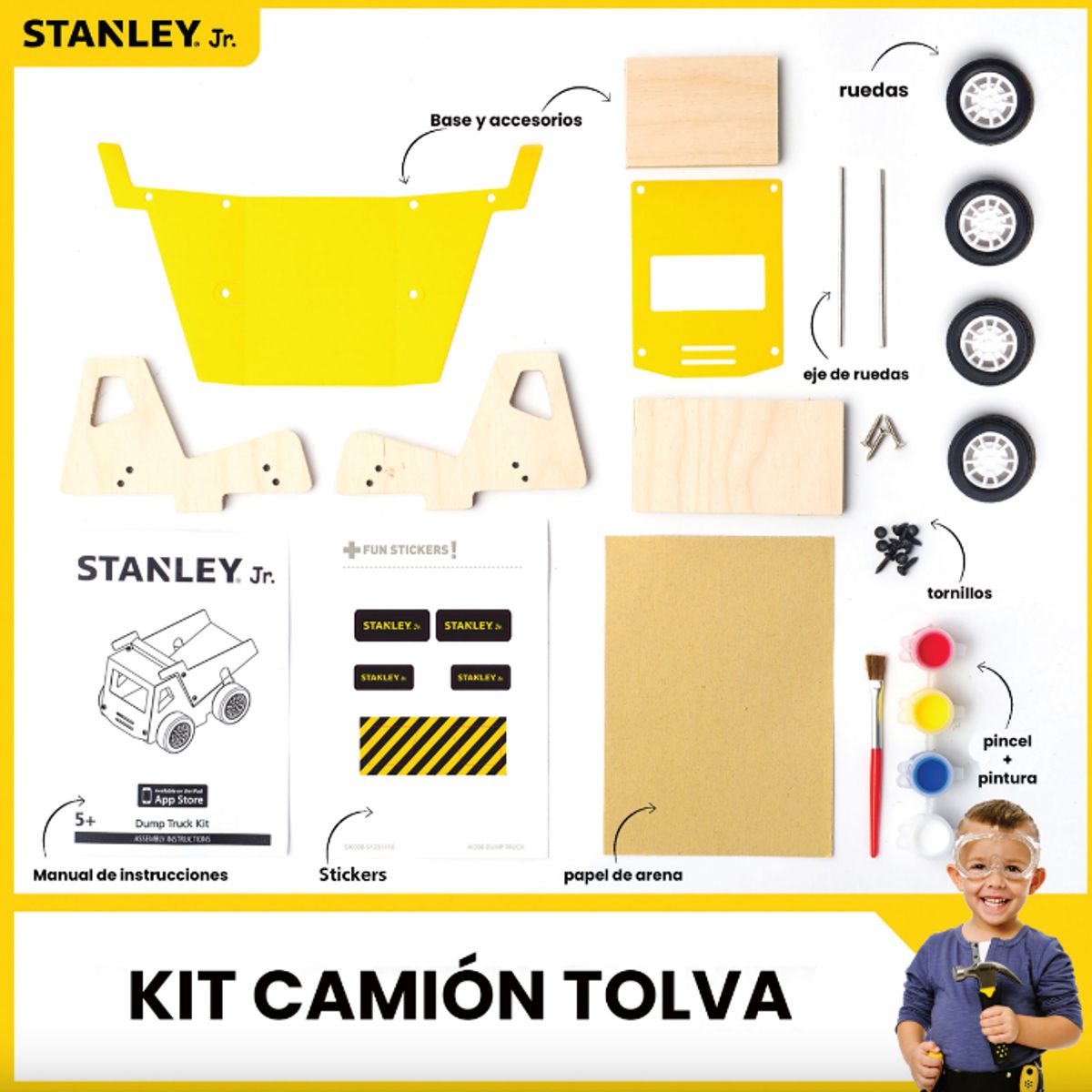 STANLEY JR - Kit Camión Mediano para armar Infantil Stanley Jr