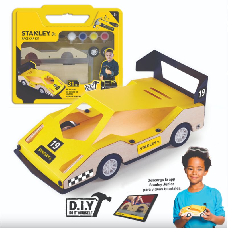STANLEY JR - Auto de Carreras Retráctil Mediano para armar Stanley Jr