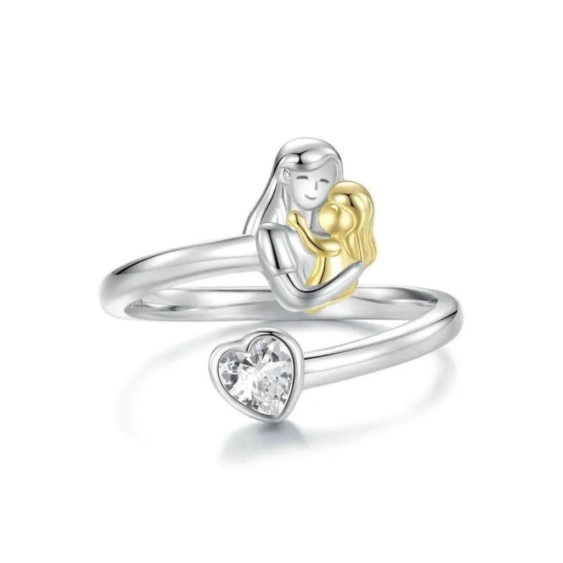 GENERICO - Anillo plata 925 ajustable mamá hija
