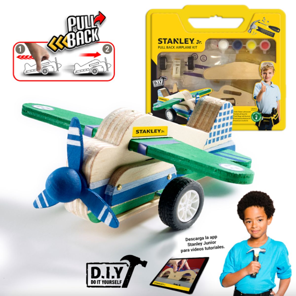 STANLEY JR - Avión Retráctil para armar Stanley Jr