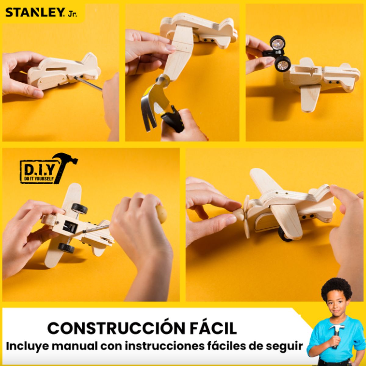 STANLEY JR - Avión Retráctil para armar Stanley Jr