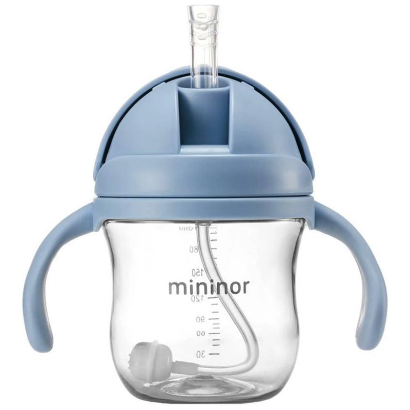 MININOR - Vaso Con Bombilla Mininor 220 ml - Azul