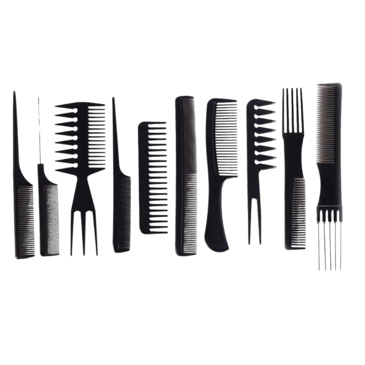 GENERICO - Set 10 Peines de Peluqueria Barberia Profesional