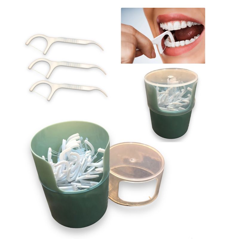 GENERICO - Palillo Aplicador Hilo Dental Flosser Limpieza Interdental 60 unid
