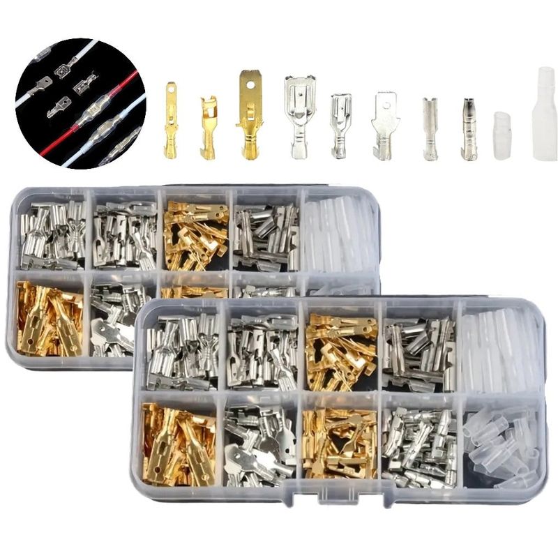 GENERICO - X2 Kit Terminales Cables Conectores Electricos Cable 150 Pcs