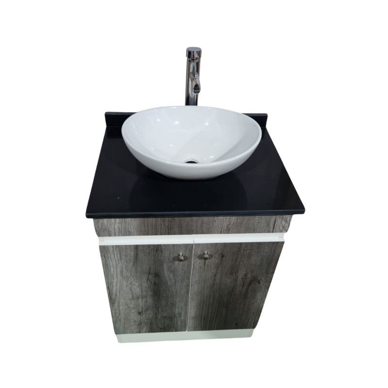MODERN SPACE - Vanistorio 60x47cm Gris Con Cubierta De Cuarzo Completo