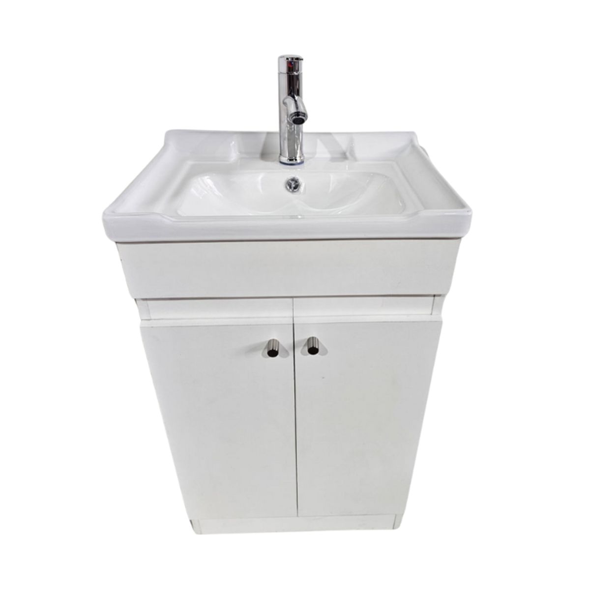 MODERN SPACE - Vanitorio Mdf 50x40cm Blanco Con Loza N50 Y Grifería