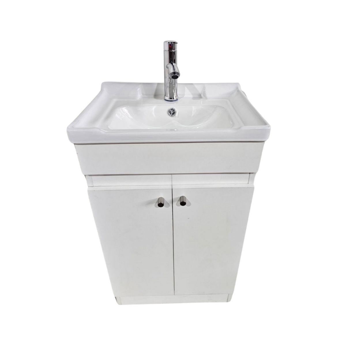 MODERN SPACE - Vanitorio Mdf 50x40cm Blanco Con Loza N50 Y Grifería