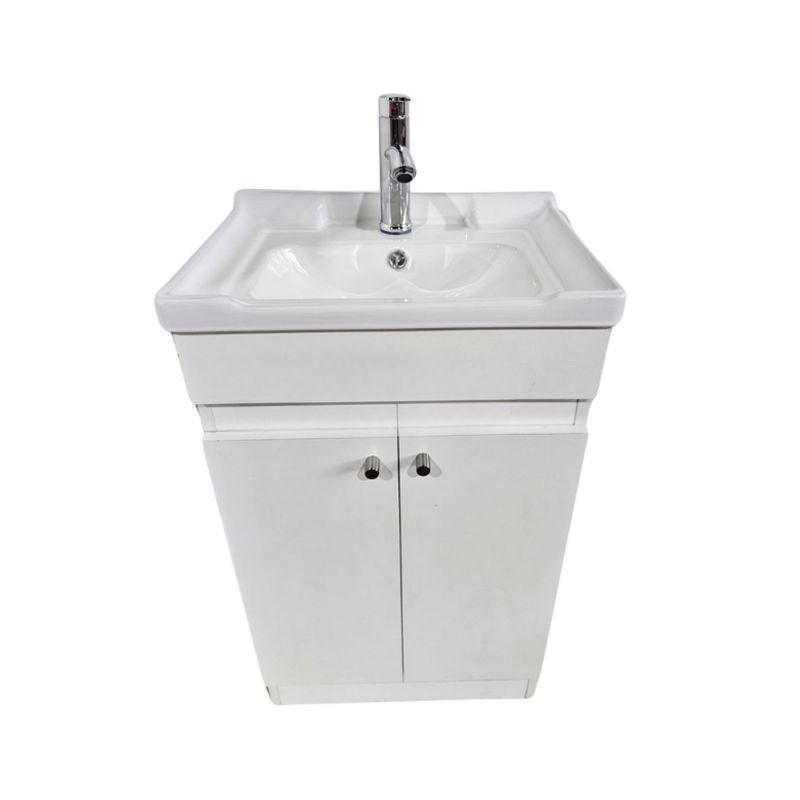 MODERN SPACE - Vanitorio Mdf 50x40cm Blanco Con Loza N50 Y Grifería