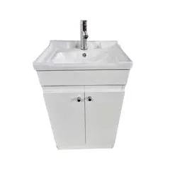 MODERN SPACE - Vanitorio Mdf 50x40cm Blanco Con Loza N50 Y Grifería
